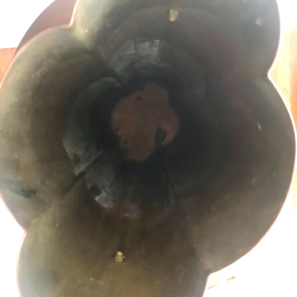 Vintage Brass Umbrella Stand Scalloped Detailing - Picture 6 of 7